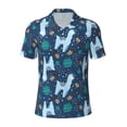 thumbnail image 1 of Xecao Alpaca Astronaut in Space for Mens' Casual Short Sleeve Button-Down Polo Shirts for a Classic Golf Look, 1 of 9