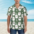 thumbnail image 1 of Xecao Alpaca Faces print Hawaiian shirt - a stylish short-sleeve button-down for men, perfect for casual beach and tropical outings., 1 of 9