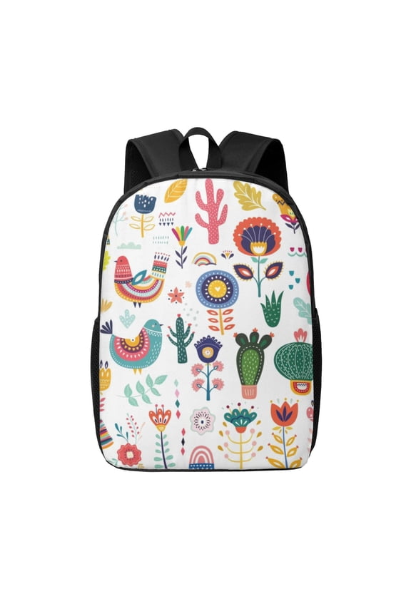 Alpaca Flower print Travel Backpack, Large Computer Backpack for Men Women, College School Rucksack Book Bag