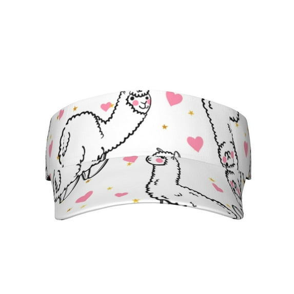 Xecao Alpacas and Hearts for Adult Sun Cap offers versatile sun protection with adjustable Velcro for a secure fit.