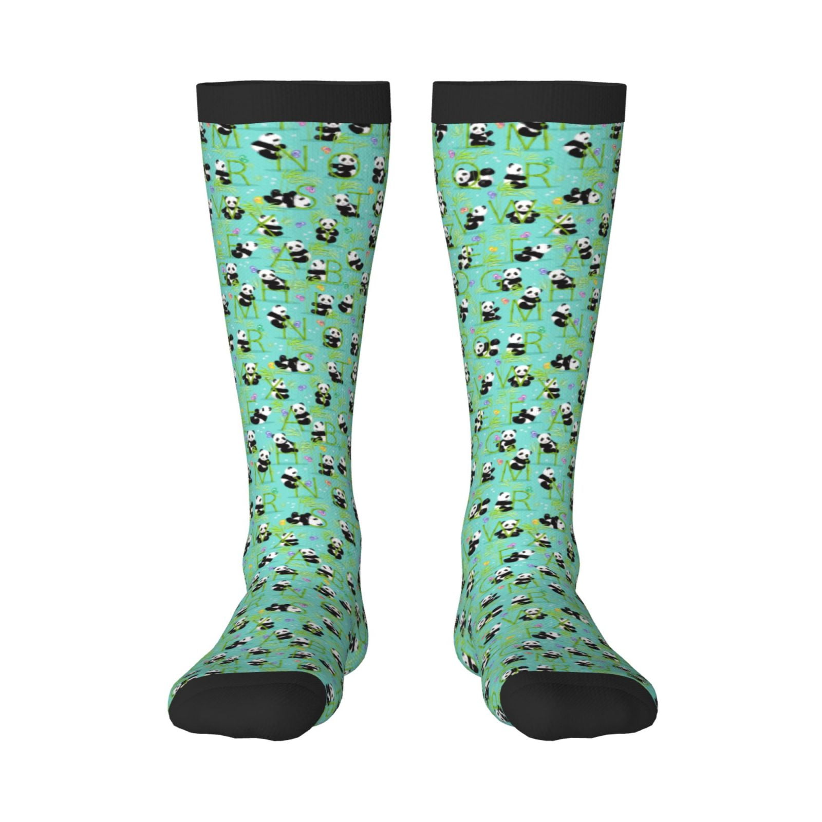 Xecao Alphabet And Panda Print Compression Socks for Both Men And Women ...