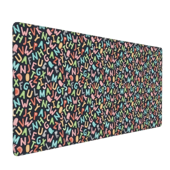 Xecao Alphabet Print Large Mouse Pad, 16x35.5in Mousepad, Professional Non-Slip Rubber Base Big Mouse Pad, Mouse Pad for Gaming & Office Full Desk Mouse Pad