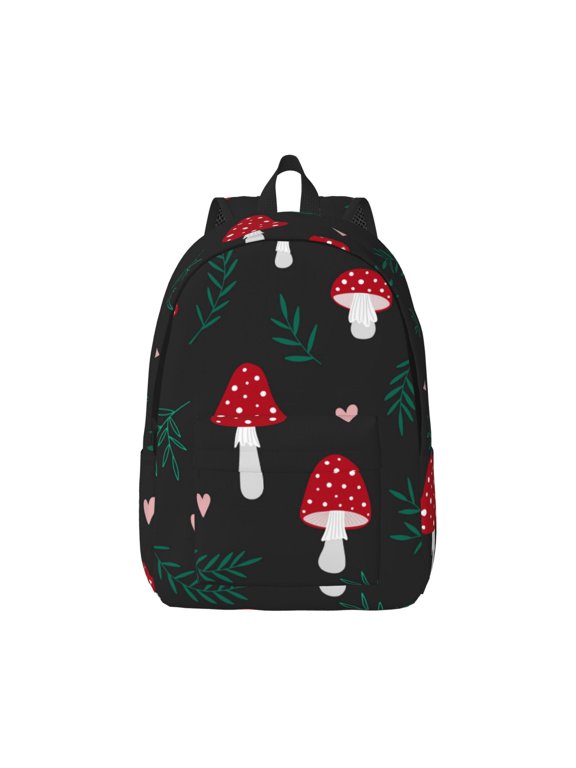 Amanita Mushroom for Canvas College Laptop Backpack, Durable Rucksack Travel Notebook Bag School Backpack Book Bag for Men Women