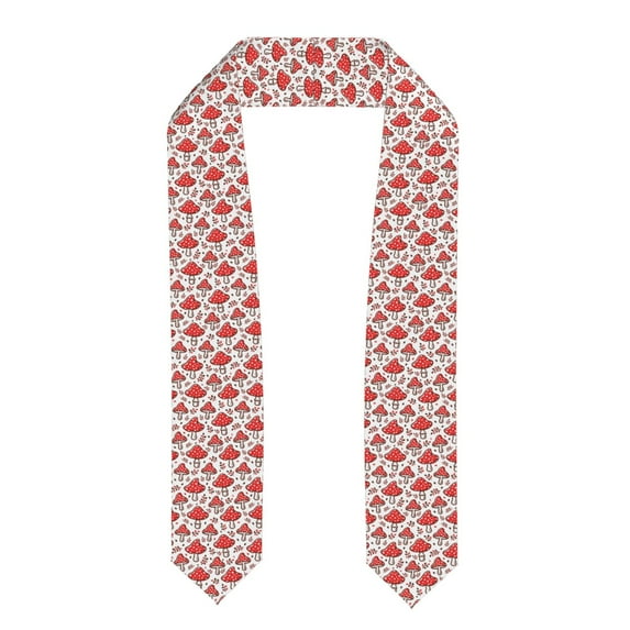 Xecao Amanita Red Mushroom Print Graduation Shawl Stole Honor Stole Adult 72" Academic Commencements