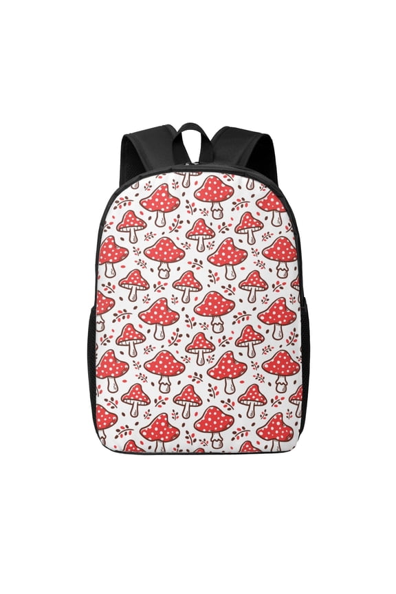 Amanita Red Mushroom print Travel Backpack, Large Computer Backpack for Men Women, College School Rucksack Book Bag