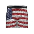 thumbnail image 1 of Xecao America Flag Glitter Print Boxer Briefs for Men's Stretch Moisture-Wicking Underwear, Mid-Rise Classics breathable fabric, 1 of 7