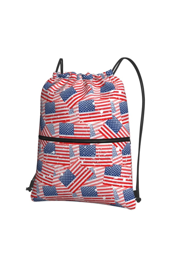 America Flags for Drawstring Bags,Pull String Backpack Bags,String Bag Sackpack