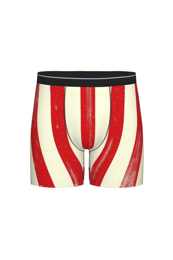 America Flags2 Print Boxer Briefs for Men's Stretch Moisture-Wicking Underwear, Mid-Rise Classics breathable fabric