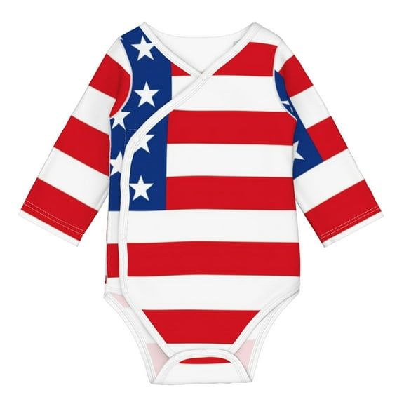 Xecao America Flags3 Print Baby unisex-baby Cotton Long-sleeve Bodysuits-6 Months