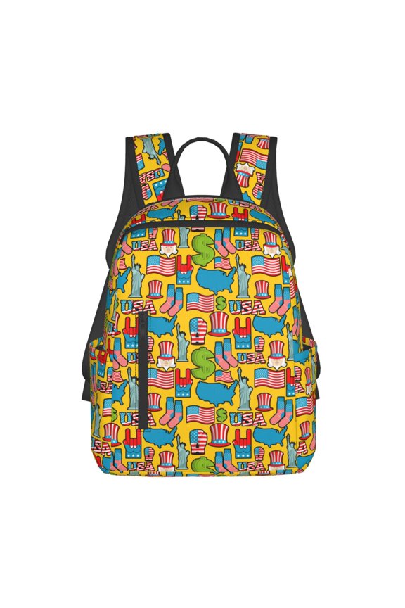 America Symbols print Backpack For women men Aesthetic Lightweight Travel Daypack Simple Cute Backpack For Bookbag
