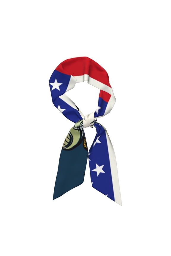 American Astronaut Runs Forward Pattern Large Satin Head Scarf - Satin Hair Scarves Silk Bandana Scarf Headscarf Silk Feeling Scarf for Women