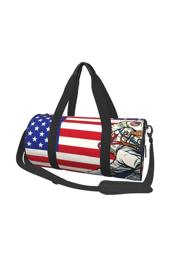 American Astronaut Runs Forward Print Travel Duffle Bag, Bag Carry On Tote Bags for Women, Travel Sport Gym Bag for Men, Hospital Bag for Labor and Delivery
