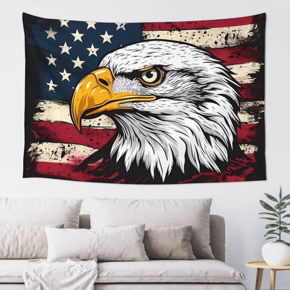 Xecao American Bald Eagle Print Tapestry, Wall Hanging Room Funny Decor, Backdrop Room Decor for Bedroom Living Room dormitory