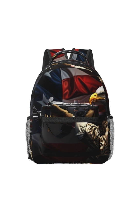 American Bald Eagle Warrior Travel Backpack: A spacious, stylish computer backpack ideal for men and women, perfect for college, school, or daily travels