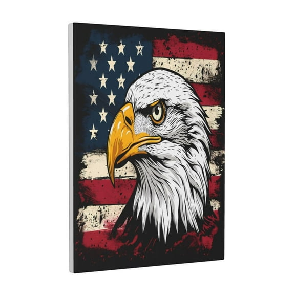 Xecao American Bald Eagle for Ready-to-Hang Canvas Art 12x16 Inches - Waterproof HD Print Solid Wood Frame for Gifting,Vertical
