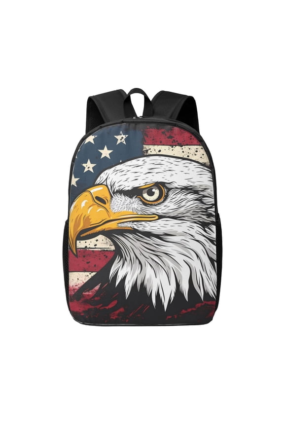 American Bald Eagle print Travel Backpack, Large Computer Backpack for Men Women, College School Rucksack Book Bag