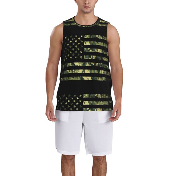 Xecao American Flag Camo print basketball shirt for both men and women, a unisex basketball jersey perfect for theme parties-Small