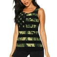 thumbnail image 1 of Xecao American Flag Camo print women's scoop neck, loose-fit workout tank tops for the gym., 1 of 9