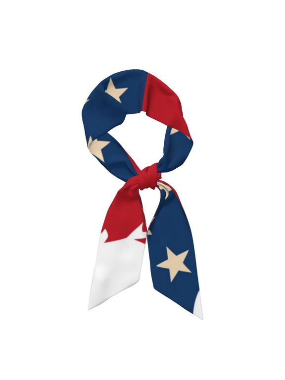 American Flag Map Pattern Large Satin Head Scarf - Satin Hair Scarves Silk Bandana Scarf Headscarf Silk Feeling Scarf for Women