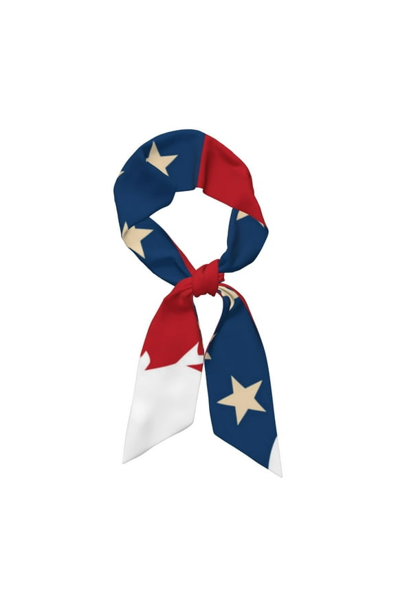 American Flag Map Pattern Large Satin Head Scarf - Satin Hair Scarves Silk Bandana Scarf Headscarf Silk Feeling Scarf for Women