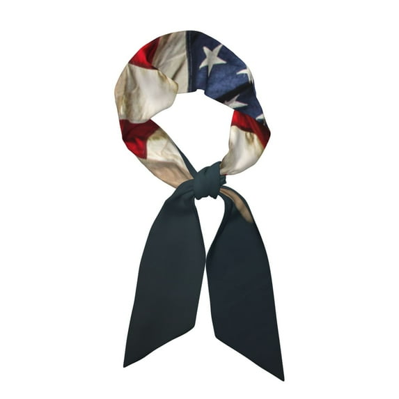 Xecao American Flag Pattern Large Satin Head Scarf - Satin Hair Scarves Silk Bandana Scarf Headscarf Silk Feeling Scarf for Women