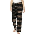 thumbnail image 1 of Xecao American Flag with Desert Camouflage Women's Straight Lounge Pajama Pants: The Epitome of Relaxed Sleepwear, 1 of 9