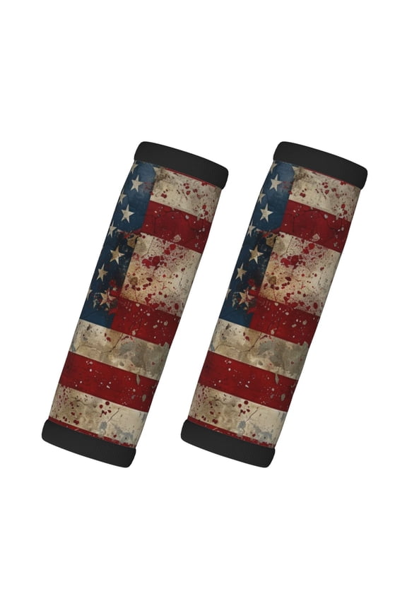 American Flag1 Print 2 Pack Luggage Handles Wrap Grips Identifiers Bright Luggage Markers, Unique Travel Essentials,Bright Luggage Markers