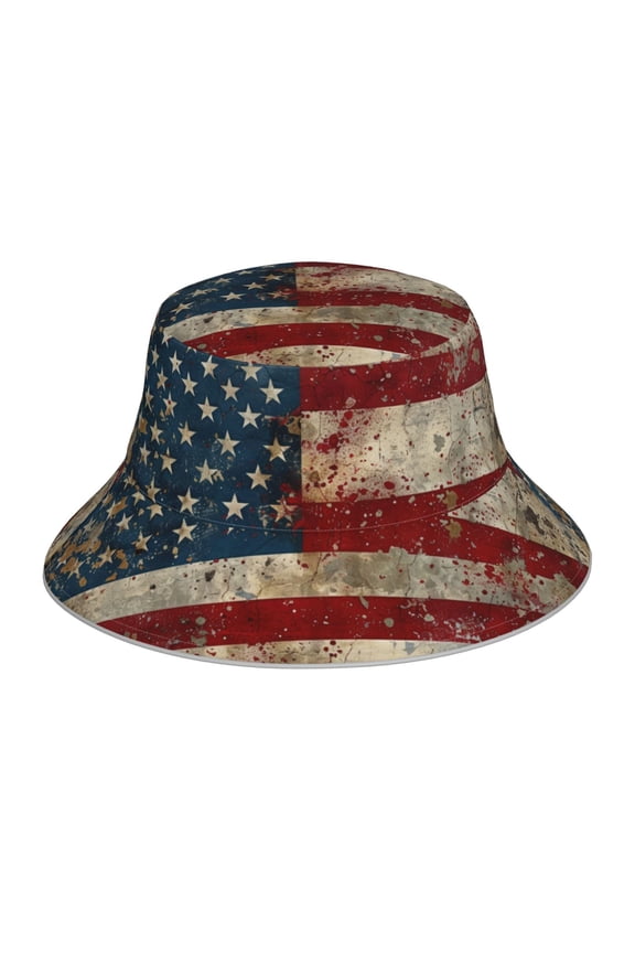 American Flag1 Print Men and Women Night Reflective Hat Runner Cap Visor Bucket Hat Boonie Cap