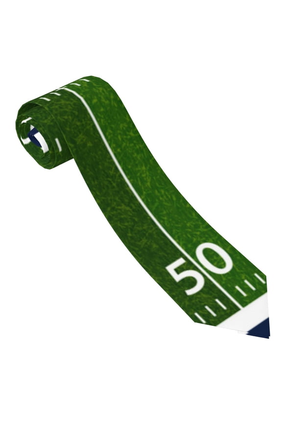 American Football Field Print Tie For Men Necktie Woven Jacquard Neck Ties,Classic Men's Tie