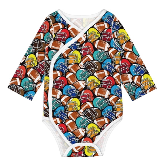 Xecao American Football Print Baby unisex-baby Cotton Long-sleeve Bodysuits-18 Months