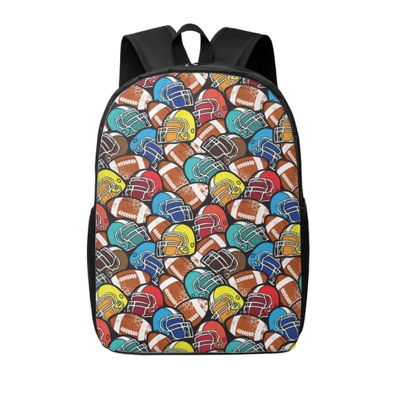 Xecao American Football print Travel Backpack, Large Computer Backpack for Men Women, College School Rucksack Book Bag