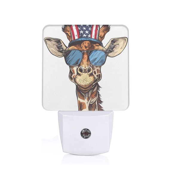 Xecao American Giraffe Style for Night Light - a Wall-mounted LED Fixture with A Dusk-to-dawn Sensor, Ideal for Bedrooms, Bathrooms, Hallways, and Kitchens-EU