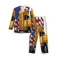 thumbnail image 1 of Xecao American Truck Print Pajamas Set Mens Pajamas Long Sleeve Loungewear Two-Piece Sleepwear Button-Down Pjs Set,2PJS-Small, 1 of 7