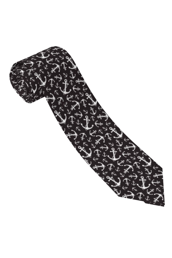 Anchors Print Tie For Men Necktie Woven Jacquard Neck Ties,Classic Men's Tie