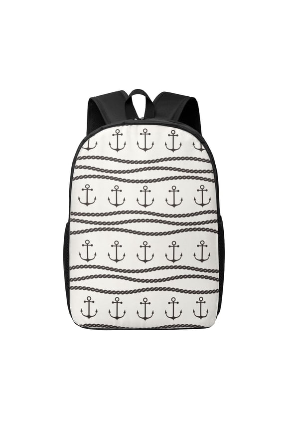 Anchors and Ropes print Travel Backpack, Large Computer Backpack for Men Women, College School Rucksack Book Bag