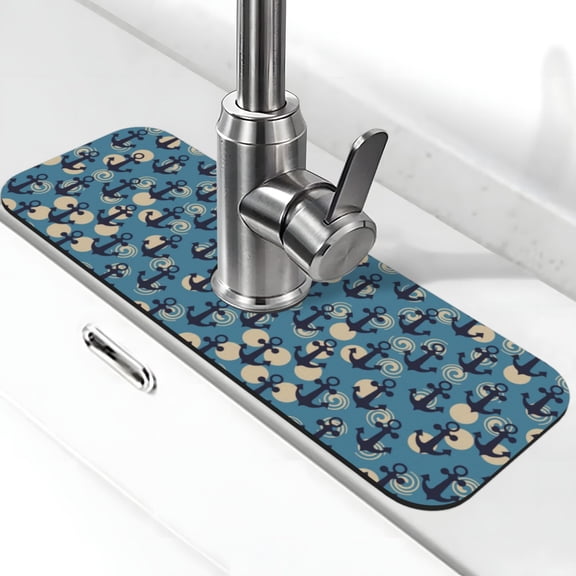 Xecao Anchors for Kitchen Sink Splash Guard Faucet Mat , Faucet Guard & Draining mat, (15" X 5.5" )