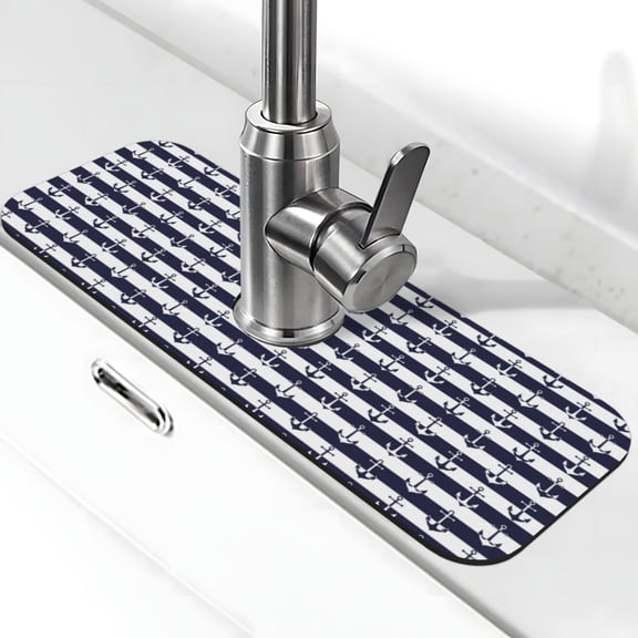 Xecao Anchors for Kitchen Sink Splash Guard Faucet Mat , Faucet Guard & Draining mat, (15" X 5.5" )