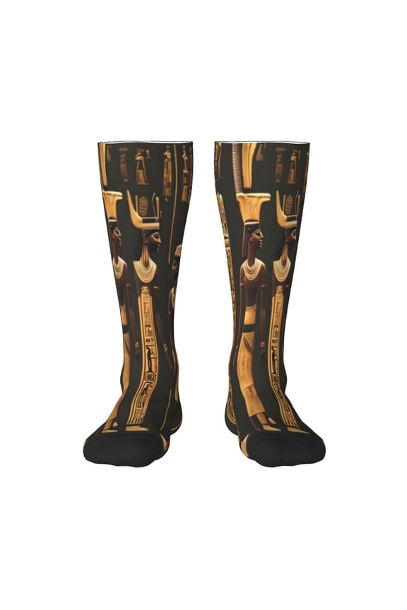 Ancient Egyptian Hieroglyph Print Compression Socks for Both Men And Women for Running, Travel, Flight, Nurse