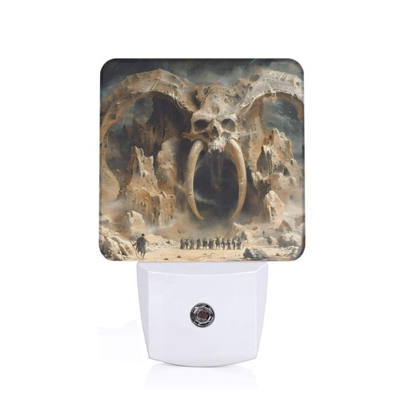 Xecao Ancient Skull Cave Landscape for Night Light - a Wall-mounted LED Fixture with A Dusk-to-dawn Sensor, Ideal for Bedrooms, Bathrooms, Hallways, and Kitchens-US