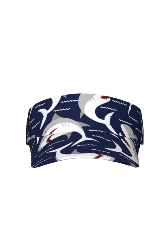 Angry Shark for Adult Sun Cap offers versatile sun protection with adjustable Velcro for a secure fit.