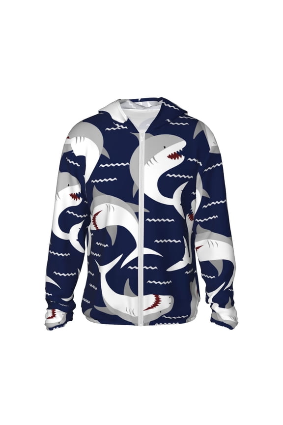 Angry Shark for Sun Shirt-A lightweight, hoodie-style long-sleeve UV protection garment designed for other outdoor activities.