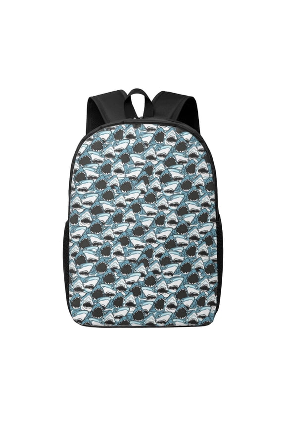 Angry Shark print Travel Backpack, Large Computer Backpack for Men Women, College School Rucksack Book Bag
