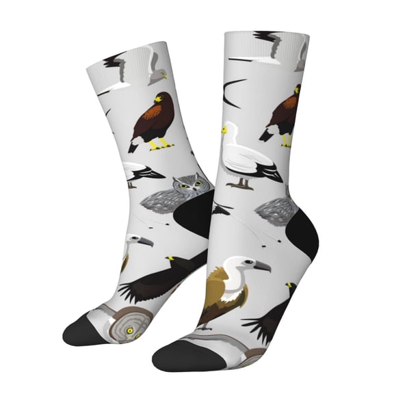 Xecao Animal Bird Pattern Sport Socks for Women and Men Crew Socks Sporty Calf Socks Casual Socks