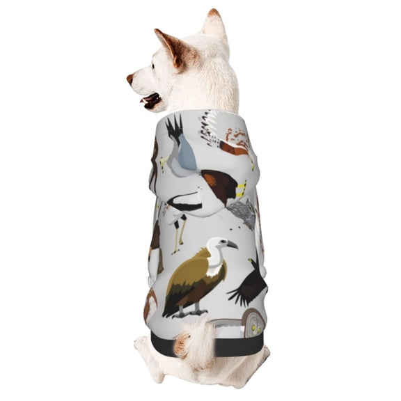 Xecao Animal Bird Pattern Sweatshirts Winter Pet Dog Hoodie Puppy Coat Dog Sweaters Dog Clothes with Hat Dog Clothes Costume Outfit,Small Pets Wear-Medium