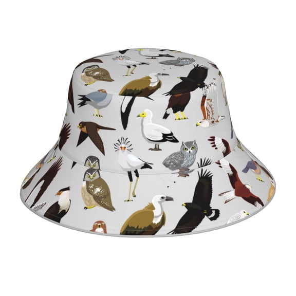 Xecao Animal Bird Print Men and Women Night Reflective Hat Runner Cap Visor Bucket Hat Boonie Cap