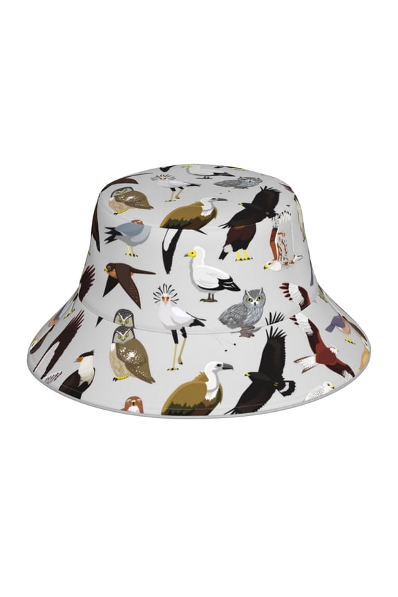 Animal Bird Print Men and Women Night Reflective Hat Runner Cap Visor Bucket Hat Boonie Cap