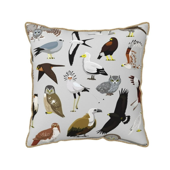 Xecao Animal Bird Print Soft Velvet Decorative Throw Pillow Covers, Square Cushion Cases for Bed, Sofa, Living Room, Car, and Indoor Outdoor Use-16"x16"