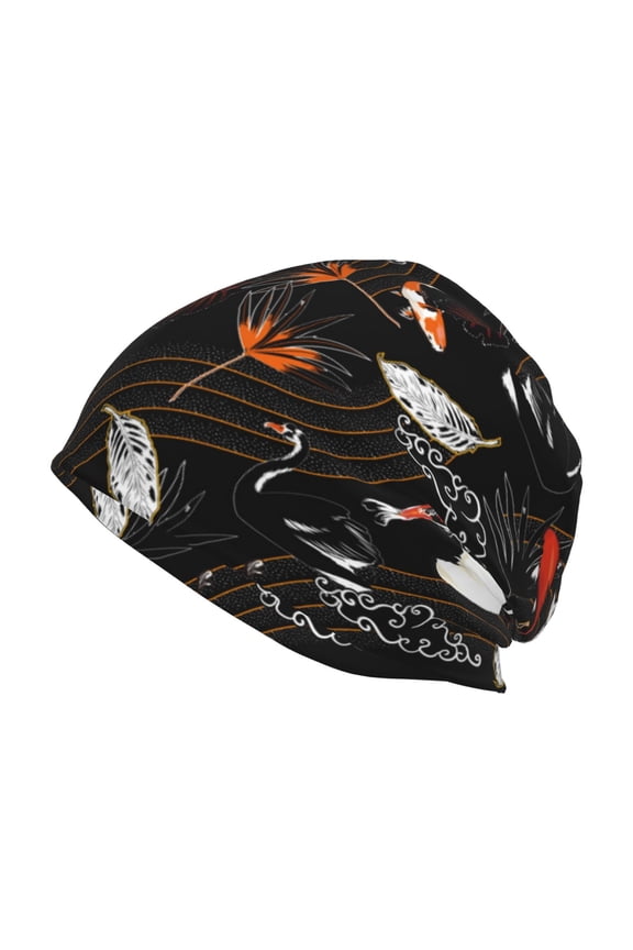 Animal Koi Fish Print Knit Hat,Winter Beanie for Men Women, Beanie Soft Warm Ski Stocking Cuffed Cap