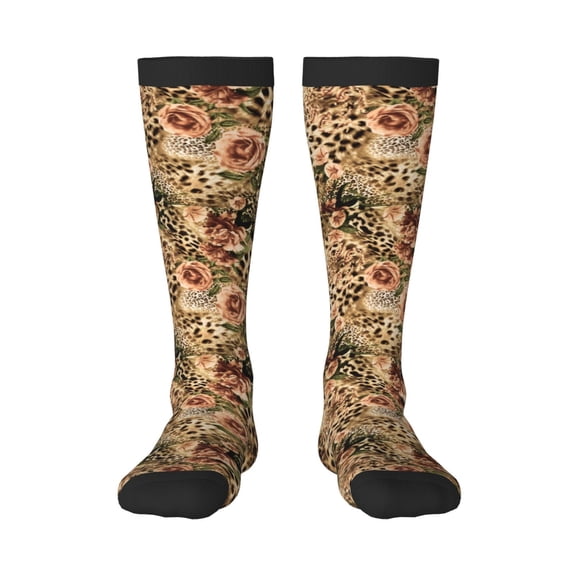 Xecao Animal Leopard Print Compression Socks for Both Men And Women for Running, Travel, Flight, Nurse