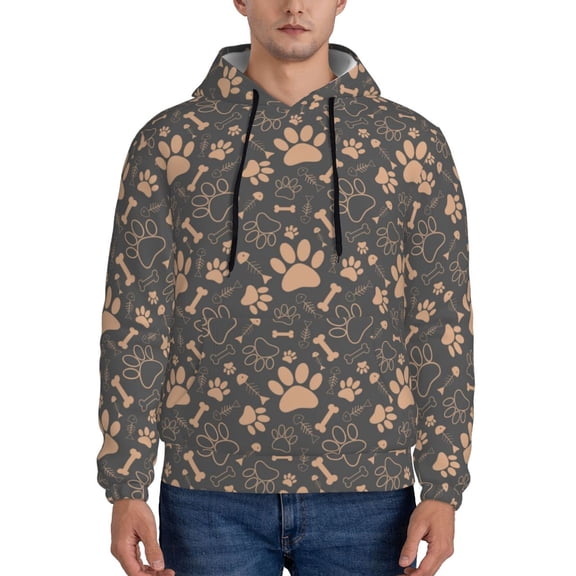 Xecao Animal Paw Pattern Men's Adult Pullover Hoodie,Hooded Sweatshirt-XX-Large